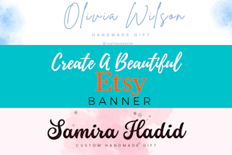 design your etsy shop banner etsy logo and etsy thank you card