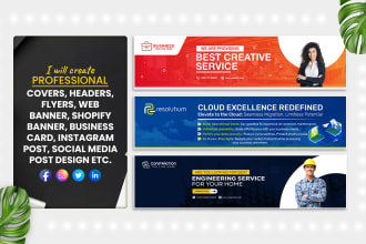 create linkedin header, youtube cover, banner, or ads
