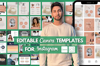 design editable canva templates for instagram and etsy shop