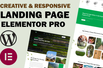 design responsive wordpress landing page or elementor landing page