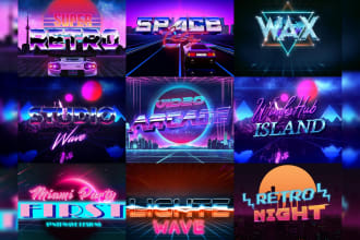 design a 80s style neon text effect logo designs by vaporwave