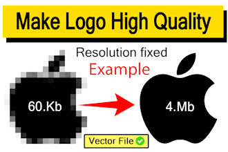 convert logo to high resolution, sharpen, vectorize image, redraw icon