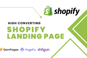 design shopify landing page, product landing page, sales page, pagefly, gempages