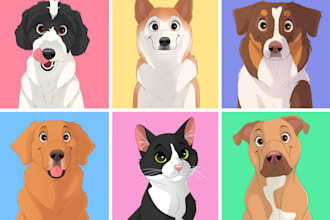 draw your lovely pet into disney cartoon portrait