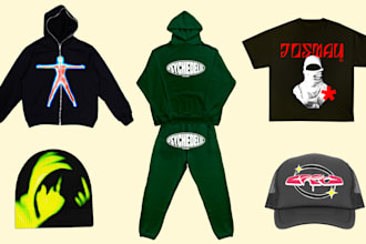 create a luxury streetwear design or y2k tshirt, tracksuit, beanie, hoodie