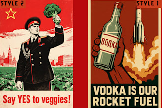 make soviet union communist propaganda poster, union flyer, ad, illustration