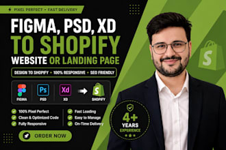 convert figma, PSD, xd to shopify website or shopify landing page