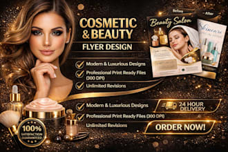 design professional cosmetic and beauty business flyer