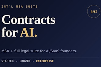 draft an international msa and contract suite for your ai saas company