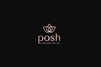 design progressive illustrate nice posh hydration rebrand logo