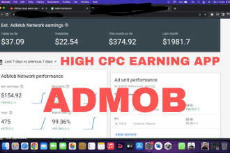 create high cpc earning app with admob