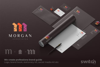 do complete branding with brand style guides with logo and stationery