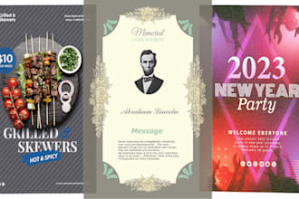design funeral flyer, celebration flyer and digital flyer