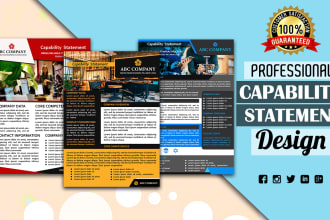design a professional capability statement for your business within 12 hours