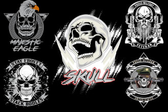 create a skull themed illustration and t shirt design