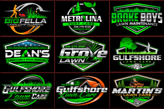 do grass trimming, agriculture, landscape and lawn care logo