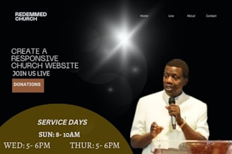 design live streaming church webpage, donation sermon