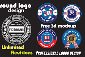 create a professional minimalist, visual identity and round logo