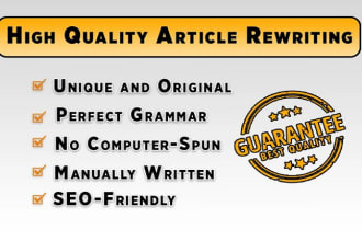make article rewriting manually, providing plagiarism free content