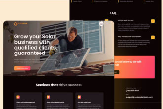 design a professional solar website, generate solar leads or solar landing page