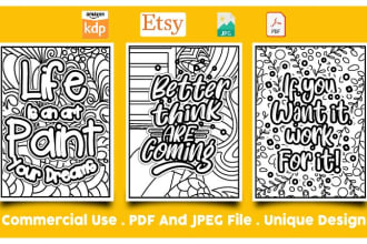 create affirmations coloring book pages for amazon kdp, etsy