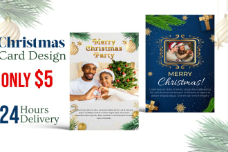 create amazing christmas card, invitations card or holiday card design