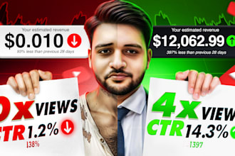 design amazing clickbait youtube thumbnail