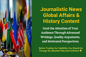 write journalistic news and content on geopolitics