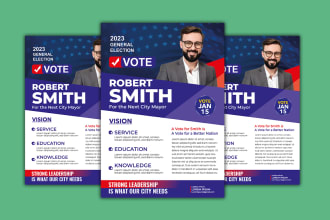 design a political election campaign flyer and postcard