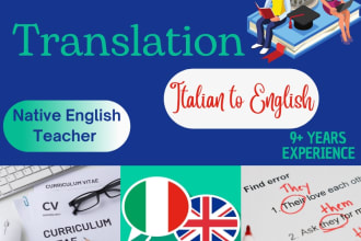 translate from italian to english, I am a certified native english teacher