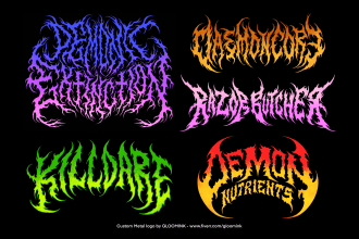 draw a metal logo design for your band or brand