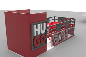 design exhibition backdrop, trade booth, and signage design