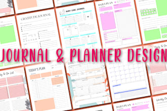 do printable planner design and gratitude journal design
