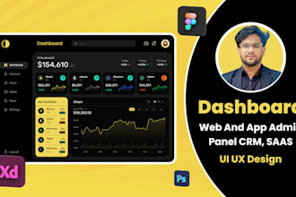 create crm, saas, dashboard ui ux or graphics design