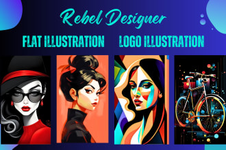 create a logo in adobe illustrator and flat illustration