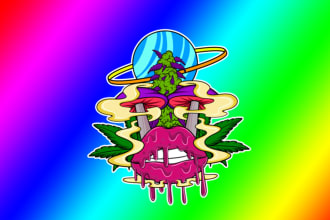 give a high quality weed chill cartoon transparent logo design for your company