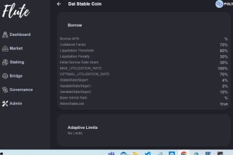 create smart contracts, defi, borrow lend, staking web app
