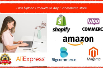 upload products or add products to shopify woocommerce or any ecommerce store