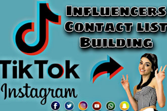 find tiktok, youtube influencers with contact, for influencer marketing