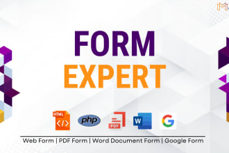 create website form, PDF form, ms word, and google form