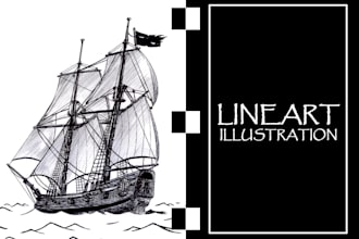 make a wonderful lineart illustration for you