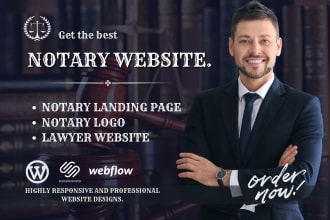 design notary logo notary landing page optimized notary website attorney website