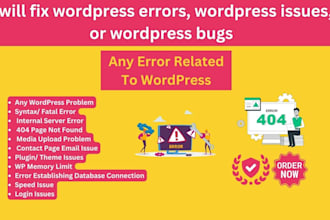 fix wordpress errors, wordpress issues, or wordpress bugs