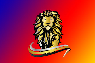 design custom lion head mascot logo with unlimited revision