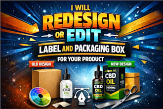redesign or edit product label and packaging box professionally