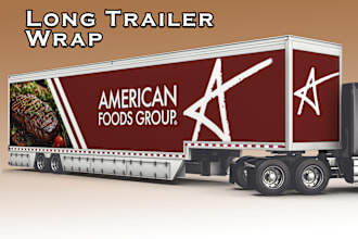 do box truck, food trailer, long trailer, cargo truck wrap design