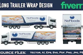 design branding long trailer, semi truck, box trailer wrap, vehicle wrap design