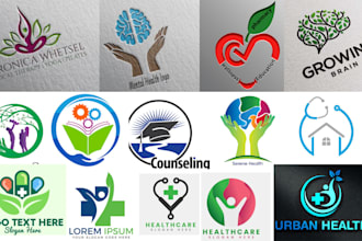 create mental health, clinic, pharmacy,coaching and counseling , wellness, logo,