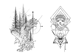 make quick geometric unique tattoo design for you