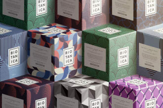 design minimalistic modern box packaging and labels
